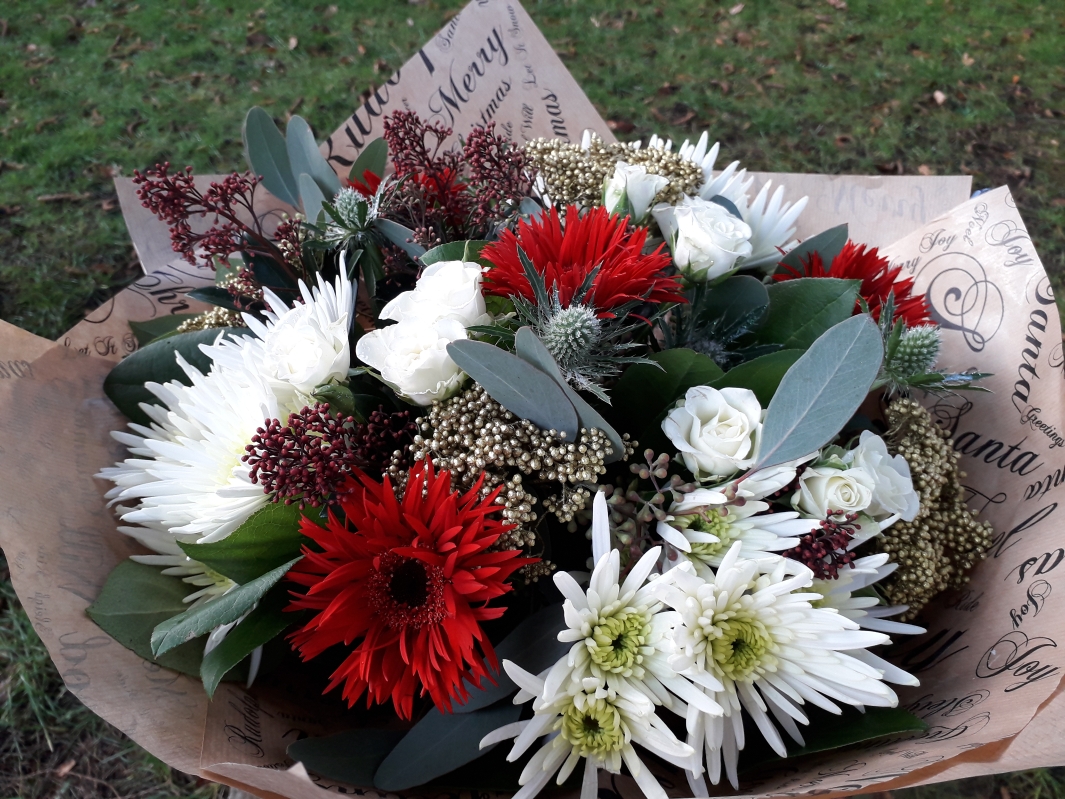 Christmas Wishes Hand tied Bouquet