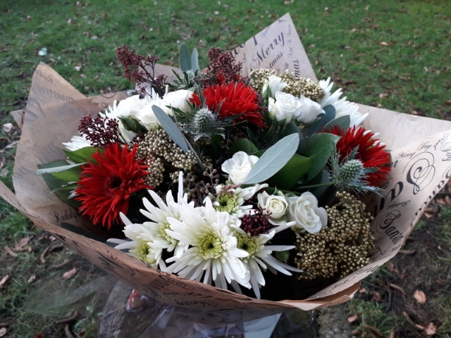 Christmas Wishes Hand tied Bouquet