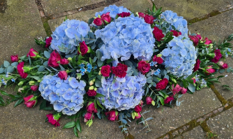 Football Themed Coffin Spray